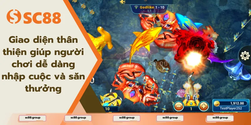 Giao diện thân thiện giúp người chơi dễ dàng nhập cuộc và săn thưởng